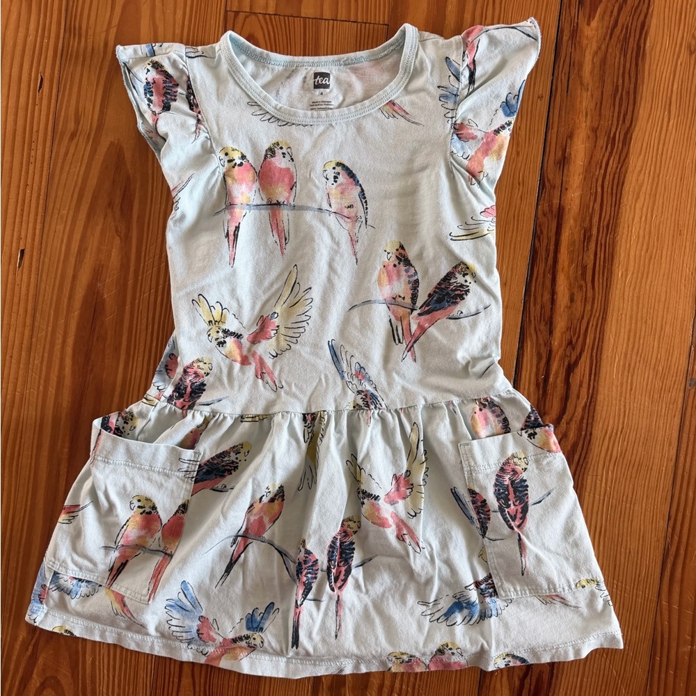 Kids Bird Print Dress, size 4